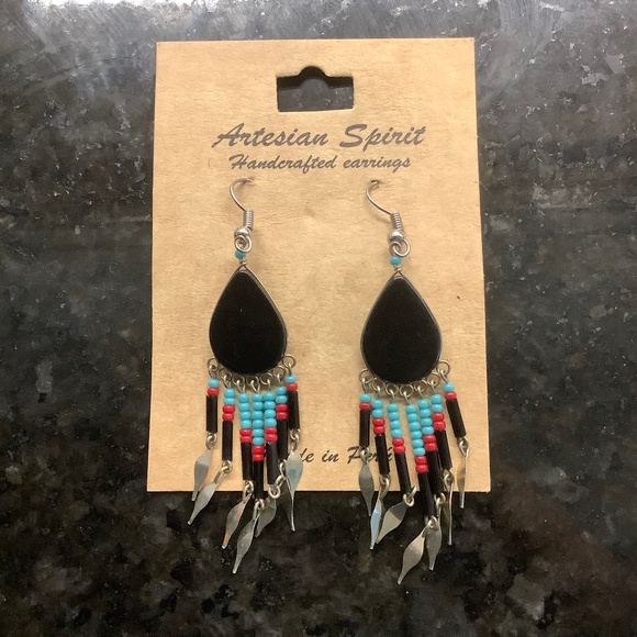 Beaded Pierced Handcrafted Earrings - Picture 3 of 4